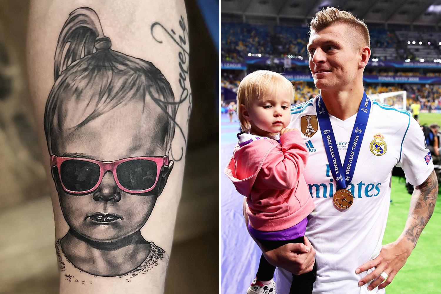 Real Madrid ace Toni Kroos inks huge tattoo of daughter wearing pink sunglasses onto arm | The Sun